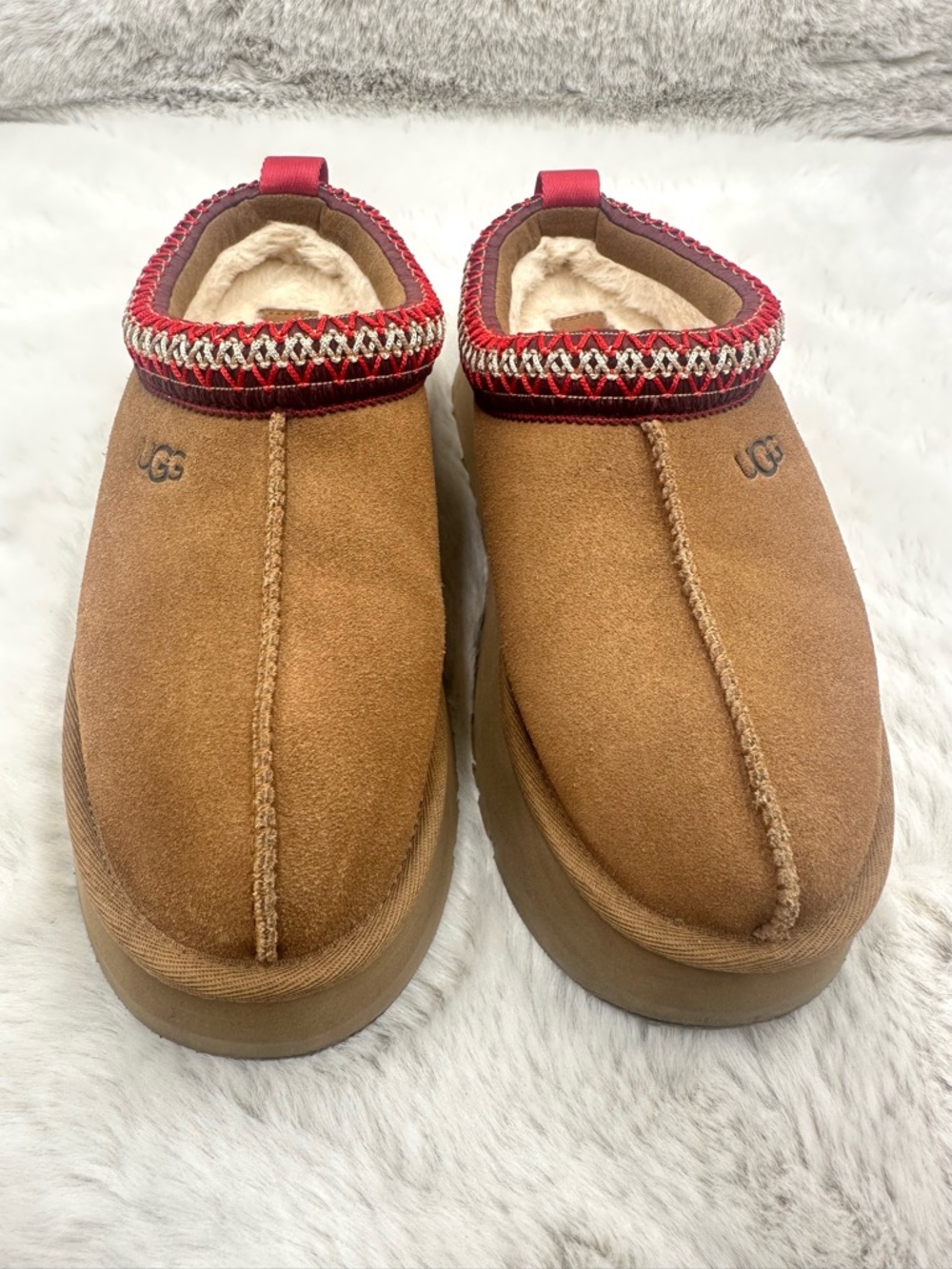 UGG Tazz Chestnut Platform Slippers Women size 7 Like New Cozy Clogs - Picture 5 of 14